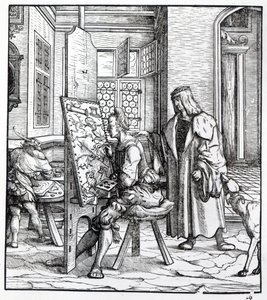Keiseren i kunstnerens studio, illustrasjon fra 